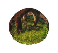Mandria di alpaca sotto gli alberi Riutilizzabile Impermeabile Lavabile Regolabile Adatto a donne Tutte le lunghezze Cuffia da doccia