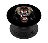 Mandrill Babbuino Scimmia Re Giungla Vintage Safari Ritratto PopSockets PopGrip Adesivo