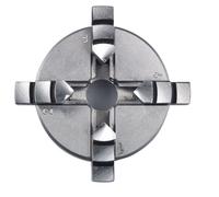 Proxxon 24158 - Mandrino girevole a 4 ganasce centrico, eccitante per tornitura fine FD 150/E, campo di serraggio ganasce invertite interne Ø1-20 mm, esterno Ø 20-50 mm