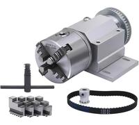 Mandrino a 3 griffe da 100 mm e mandrino a 4 griffe da 80 mm for router CNC, lavorazione del legno, macchina for marcatura, asse rotante, macchina for perline(80-4 Jaw)