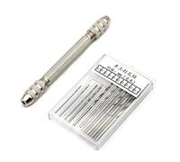 Mandrino a doppia estremità per trapano a mano mandrino micro punta elicoidale per orologi strumento di riparazione orologiaio Morsa a perno Set di punte per trapano a mano mandrino Set di punte per