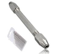 Mandrino a mano a doppia estremità per gioielli, orologeria e riparazione PCB, mandrino in rame regolabile da 0,5 a 3,0 mm con 10 per punte di precisione (set da 11 pezzi)