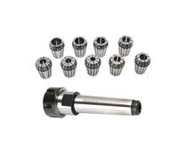 Mandrino a molla Set di pinze a molla ER32 da 9 pezzi 4/6/8/10/12/14/16/18/20mm + 1 pezzo di supporto cono Morse for pinza di serraggio MT2 MT3 M12(MTB2-ER32 (10PCS))