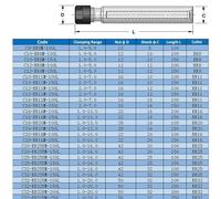 Mandrino a pinza ad alta velocità, ER8A a ER20A, con messa a per terra di precisione, estensione con gambo dritto (C16-ER20A)