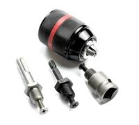 MANDRINO AUTOBLOCCANTE 1/2-13 mm + 3 ADATTATORI- SDS PLUS - ESAGON. 1/4-1/2" - PER TASSELLATORE, AVVITATORE A BATTERIA E AVVITATORE AD IMPULSI