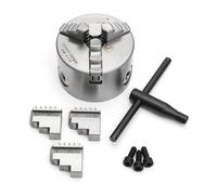 Mandrino for tornio a 3 griffe Mandrino manuale 3" K11-80 Parte di perforazione for tornio autocentrante 80 mm Totale 2 set di ganasce per la lavorazione del legno(K11-80 3 Jaws)