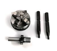 Mandrino for tornio con montaggio filettato M14 autocentrante reversibile a 4 griffe da 50 mm con aste di bloccaggio K02-50 + biella del mandrino