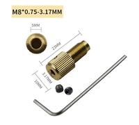 Mandrino for trapano Albero autoserrante in ottone Morsetto for trapano Mandrino Biella M8-2/2.3/3.17/5mm Strumento for mandrino for albero motore elettrico (Color : M8-3.17mm)
