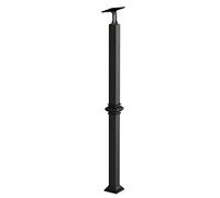 Mandrino per balaustra regolabile, nero, altezza 80/85/90/95/100 cm, per scale e portico, versatile pilastro Deckorator con staffa piatta, ideale per la sicurezza e lo stile all'aperto