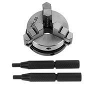 Mandrino per Tornio, Mandrino per Tornio per Legno K01-50 Mini Mandrino Manuale per Lavorazione del Legno 50 Mm con 3 Ganasce e Mandrino Manuale a Scorrimento con Filettatura