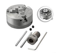 Mandrino per tornio manuale a 3 ganasce con accessori per la lavorazione del legno e la lavorazione dei metalli (mandrino + asta da 8 mm)