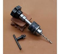 Mandrino per trapano a mano per la lavorazione del legno, struttura in lega con design antiscivolo, gamma di serraggio 0,5 mm-10 mm, colore nero (0,5-6,5 mm)