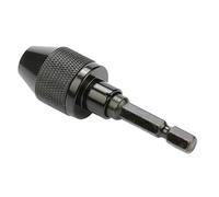 Mandrino per trapano esagonale a 3 ganasce da 0,3-6,5 mm, a cambio rapido, colore nero