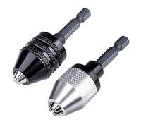 Mandrino per Trapano Manuale Senza Chiave, Adattatore for mandrino autoserrante for conversione autoserrante da 2 Pezzi 0,3-6,5 mm, Trapano con Codolo Esagonale da 1/4 Pollici