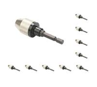 Mandrino per Trapano Manuale Senza Chiave, Punta a Cambio rapido for mandrino autoserrante con Impugnatura Esagonale a 3 Griffe da 0,3-6,5 mm(10 Set of (White))