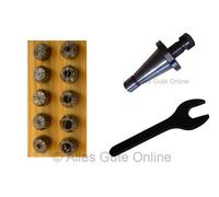 Mandrino Porta Pinze DIN2080 SK40 ER16 + ER16 Set di Pinze HL + Chiave A #415