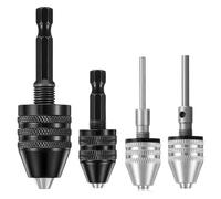 Mandrino senza chiave 1 pz 1/4, 1/8, 1/16 di pollice esagonale e codolo rotondo adattatore for cambio rapido piccolo mandrino for trapano, nero e argento(C)