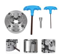 Mandrino tornio a legno mandrino centrale 3,75" per tornio M33 ganasce regolabili con due chiavi mandrino di serraggio mandrino da torni,adatto per macchine per incisione legno e piccole macchine per