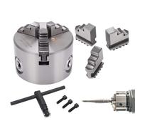 Mandrino Tornio Adattatore In Lega Autocentrante | Mandrino in Metallo da 80 mm con Viti per Router, Fresa, Stampante 3D, Incisore, Lavorazione del Legno, Foratura, Officina,