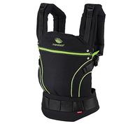 manduca First Baby Carrier > Blackline ScreaminGreen < Marsupio con Cintura Ergonomica dell'Anca e Prolunga Posteriore, Cotone Biologico, 3 Posizioni, per Neonati e Bambini da 3,5-20 kg (nero/verde)