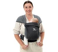 manduca Twist - Fascia leggera e facile con borsa canguro e morbida fascia per il ventre - Per neonati dalla nascita fino a 15 kg - Cotone biologico, Nero Antracite