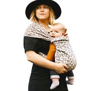 manduca Twist - Fascia leggera e facile con borsa canguro e morbida fascia per il ventre - Per neonati dalla nascita fino a 15 kg - Cotone biologico, Leopardo