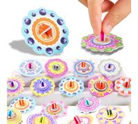 MaNeaz 15 Pezzi Trottola Bambini Trottole Trottole Gadget Compleanno Bambini Montare La Trottola Di Carta Idee Regalo Per Bambini Giroscopio In Legno Colorati Artigianali Set Per Bambini