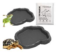 MaNeaz 2 Pezzi Ciotola Per Tartarughe Di Terra Abbeveratoio Per Tartarughe Di Terra Teca Per Rettili Bacino Idrico Del Bacino Alimentare Reptile Per Tartarughe Geco Serpente（grigio）