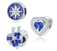 MaNeaz 3 Pezzo Blu Navy Charm Bracciale Ciondolo Charm Ciondoli Ciondolo Originale Bracciale Collana Ciondolo San Valentino Regali Adatti Per Ragazze Per La Famiglia E Gli Amici