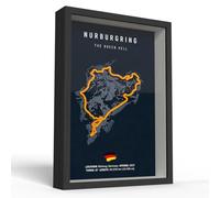 MaNeaz A4 motivo racetrack Poster 3D con cornice in legno stampa 3D di alta qualità per uomini o appassionati di sport motoristici regalo per gli amanti del F1