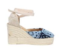 Manebí - Sandalia con zeppa all'uncinetto in blu indaco - -Shoes -Donna -Blu -37 EU