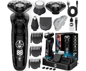 MANECODE Rasoio elettrico da uomo 7 in 1 - Rasoio con Floating 8 Contouring Technology e IQ Cleaning Sensor (archiviazione lama)