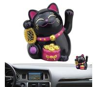 Maneki Neko - Braccio a di gatto portafortuna a energia solare, 4 x 4 x 5,5 cm, statua oscillante per buona , ciondolo prosperità