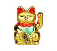Maneki-Neko Feng Shui, portafortuna, statuetta decorativa cinese con braccio mobile, versione dorata, ricchezza per case, ristoranti, alberghi, colleghi, amici, 2 pollici