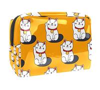 Maneki Neko - Trousse da donna, per articoli da toeletta da viaggio, grande, in PVC, con cerniera, Multi, 18.5x7.5x13cm/7.3x3x5.1in, Beauty case