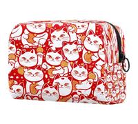 Maneki Neko - Trousse per cosmetici da donna, senza cuciture, per articoli da toeletta da viaggio, grande, pratica borsa organizer con cerniera, Multi, 18.5x7.5x13cm/7.3x3x5.1in, Beauty case