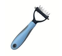 Manekieko 2 In 1 Strumento Per La Cura Degli Animali Domestici,Demating Kamm Für Kleine,Mittlere Bis Große Hunde Und Katzen 11+6 Doppio Strumento Di Deshedding Rimosso Nodi E Capelli Confusi (Blu)