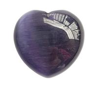 Manekieko Lila Katzenauge Palm Worry Cuore Intagliato Amore Pietra,40Mm Kristalle Und Heilsteine