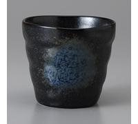 Manekineko-Ai Black Gold Crystal Aurora Rock Glass 310ml Mino Ware