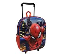 MANENTI S.L. Zaino trolley per bambini Spiderman 3D con ruote, borsa da viaggio per la scuola per ragazzi, multicolore, 32 cm