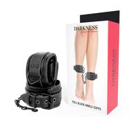 Manette BDSM Caviglia Regolabili Darkness - Ecopelle Nera