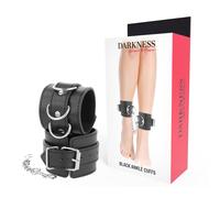 Manette BDSM Caviglia Regolabili Darkness - Pelle PVC Nera