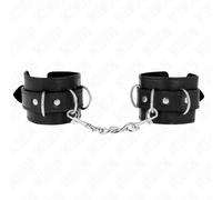 Manette BDSM da Polso Kink - 3 Anelli D, Regolabile, Nero