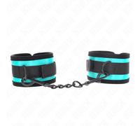 Manette BDSM in Nylon Kink Wrist - Regolabili, Nero-Blu