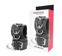 Manette BDSM in Pelle PVC Darkness - Polsini Regolabili, Nero