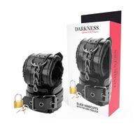 Manette BDSM Regolabili Darkness - Pelle PVC, Lucchetto Incluso