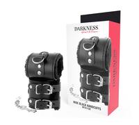 Manette BDSM Regolabili in Pelle Darkness - Polsini Neri