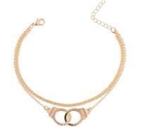 Manette Bracciali Partners In Crime Metal Interlocking Bff Miglior Amico Bracciali Caviglia Per Donne Uomini, DoratoTrattamento molto attraente