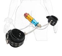 Manette di ritenuta con plug anale Plug anale in metallo Retrattile Buttpluck Bondage Manette in pelle Manette con catene lunghe Stimolatore della prostata Giocattolo sessuale per principianti Donna
