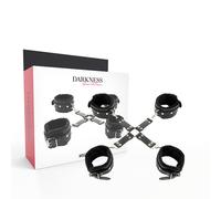 Manette e polsiere Darkness hogtie set 4 nero
